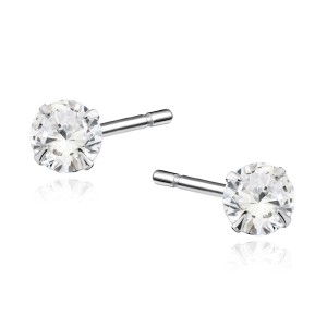Cercei argint rodiat cu piatra 5mm DiAmanti 1CO5ER_W-DIA (Argint 925‰ 0,7 g.)